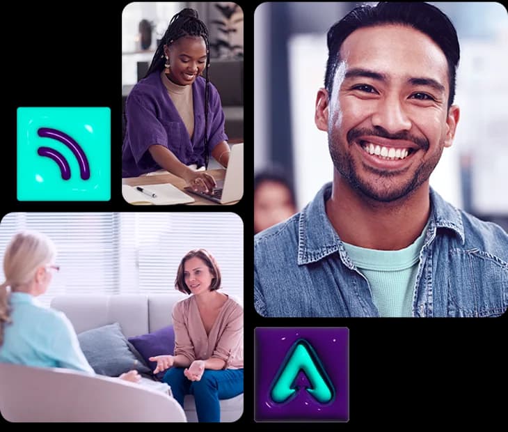 Colagem de serviços e atendimentos AndCare